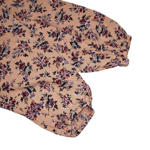 Boho Western Floral Blouse Sz M Rods Soft Drape Lightweight Rayon Crochet Y2K - Picture 4 of 8